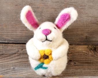 Rabbit Needle Felting Kit, Learn to Felt, Spring Easter Kit