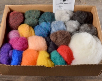 Needle Felting Colorpack, 24 Colors of  Felting Wool Kit Mix of Heathers and Solids DIY Felting Kit
