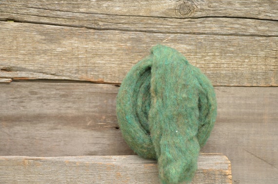 Local Dark Green Wool For Needle Felting, Dark Green Canadian Roving, wool  for Felting