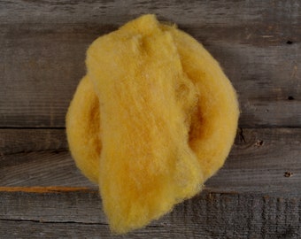 Light  Yellow Wool For Needle Felting, Fibre for Felting, Yellow wool