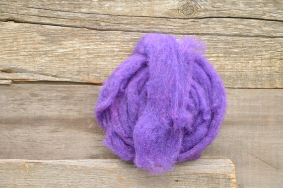Purple Canadian Wool for Needle Felting, Purple Roving, Wool for