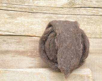 Natural  Brown Wool For Needle Felting, Brown Roving, wool for Felting