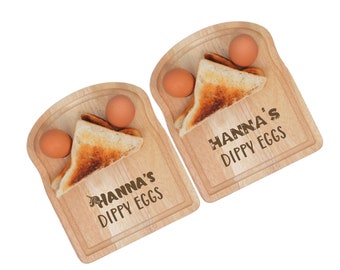 Personalised Egg & Toast Board - Breakfast Dippy Eggs Board -Personalized Egg Cup Board