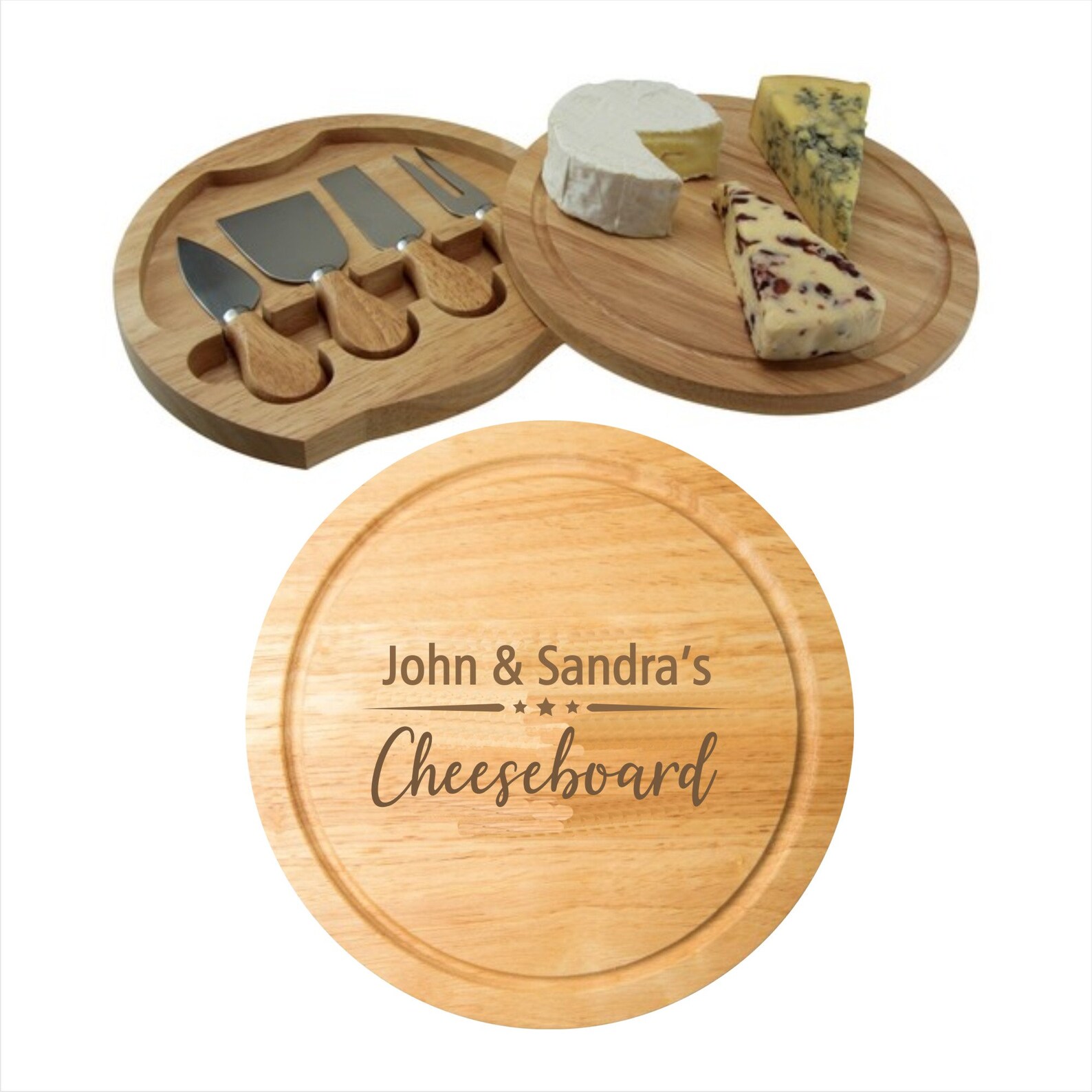 Personalised Custom Names Cheese Set Wooden Cheese Board Set 4 Etsy