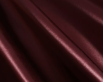 Heavy Maroon Burgundy Bridal Duchess Satin Fabric 58" By The Yard Poly Satin