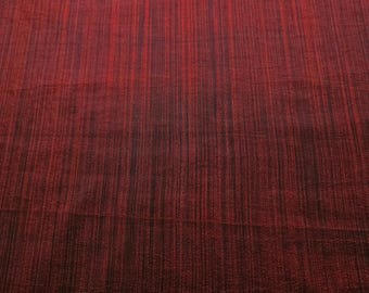 Gothic Rustic Thin Stripe Taffeta Fabric Black Red / 58" Wide / Shot Color Effect / By The Yard
