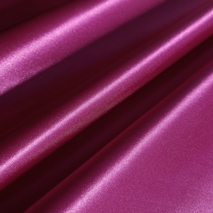 Heavy Fuchsia Pink Bridal Duchess Satin Fabric 58&quot; By The Yard Poly Satin