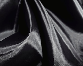 Black Polyester Lining Fabric 58&quot; By The Yard Light Weight Jacket Hat lining fabric