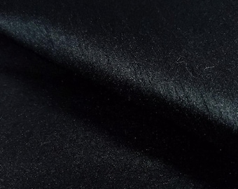Dupioni Faux Silk Midnight Black Fabric 58" By The Yard | Rich Jet Black Shantung for Formal Gowns, Tuxedos, Drapes, and Gothic Decor