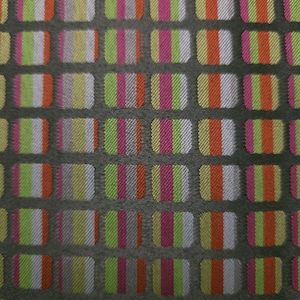 Retro Tile Brocade Fabric by the Yard, 58" Wide Striped Drapery, 10oz Windowpane Geometric Upholstery Cloth for Pillows Cushions Curtains