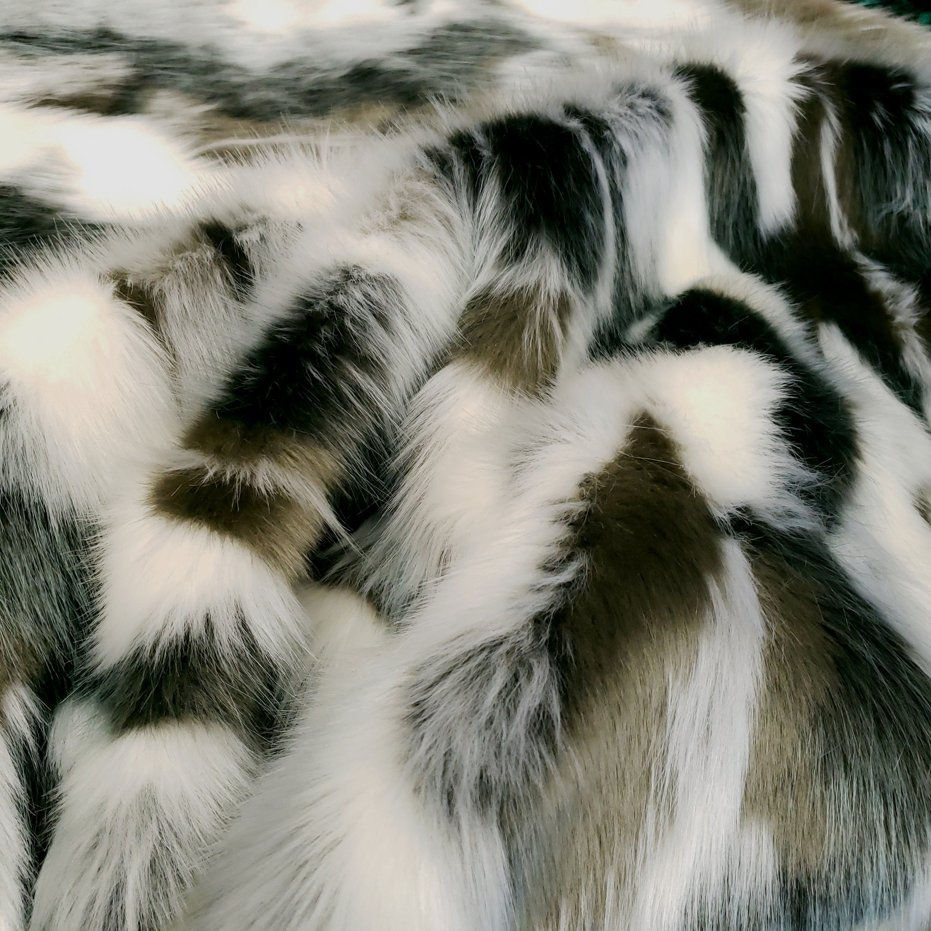 Luxury Earthen Multicolor Faux Fur Fabric 60