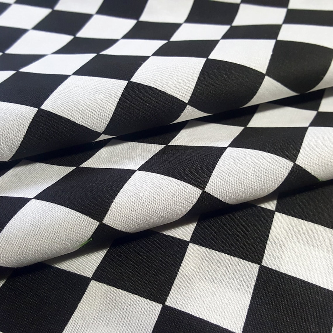1 Inch Black White Checkered Poly Cotton Fabric 58 by Etsy