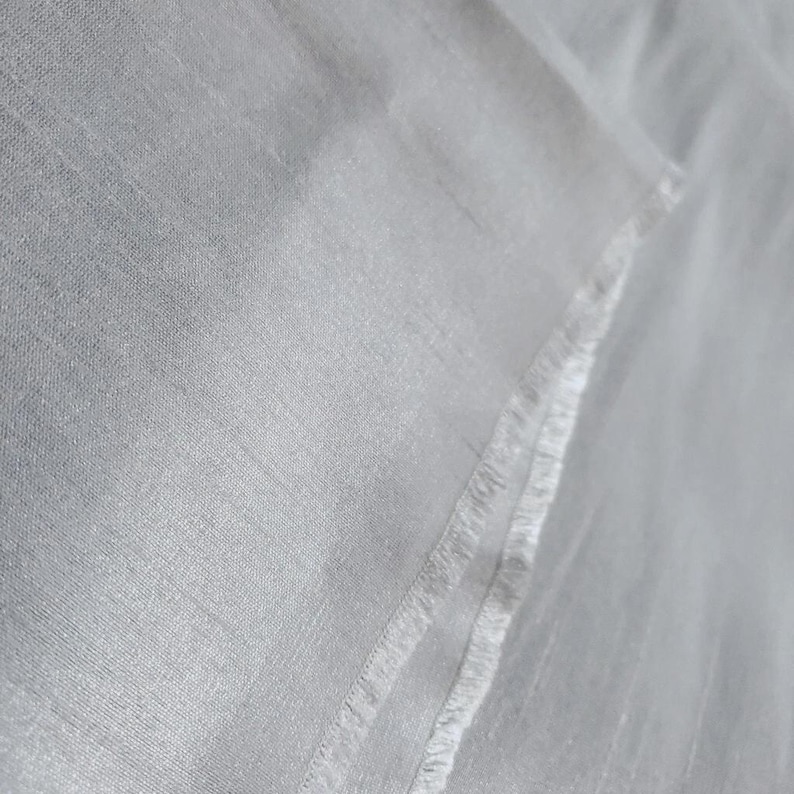 Dupioni Faux Silk Platinum Gray Fabric 58" By The Yard | Lustrous Light Silver for Modern Bridal Gowns, Formal Wear, and Costumes image 5