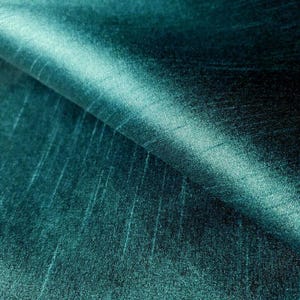 Dupioni Faux Silk Green Teal Fabric 58" By The Yard | Deep Forest Green Two Tone Jewel Tone for Evening Gowns, Upholstery, and Drapes