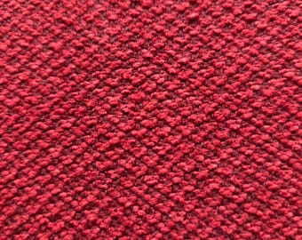 Red Large Knit Weave Woven Tapestry Fabric, 56" Wide Double Sided Upholstery by the Yard, No Stretch Textured