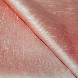 Dupioni Faux Silk Peach Pink Pearl Fabric 58" By The Yard | Iridescent Coral Blush Two Tone for Bridesmaid Dresses, Gowns & Spring Events