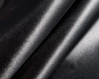 Heavy Black Bridal Duchess Satin Fabric 58" By The Yard Poly Satin