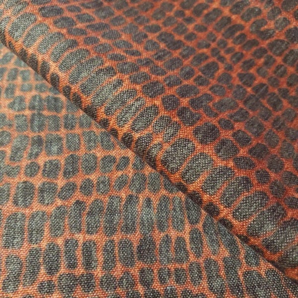 Orange Gray Upholstery Fabric | Textured Animal Print | 54" By The Yard Fabric for Sewing, Upholstery, Yardage - Muse Fabric