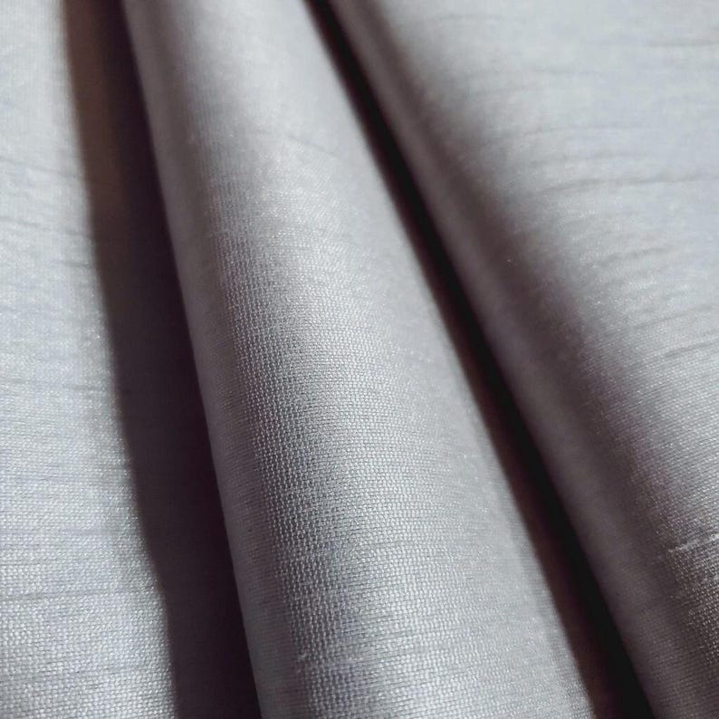 Dupioni Faux Silk Platinum Gray Fabric 58" By The Yard | Lustrous Light Silver for Modern Bridal Gowns, Formal Wear, and Costumes image 3