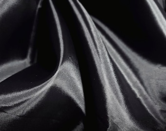 Black Polyester Lining Fabric 58" By The Yard Light Weight Jacket Hat lining fabric