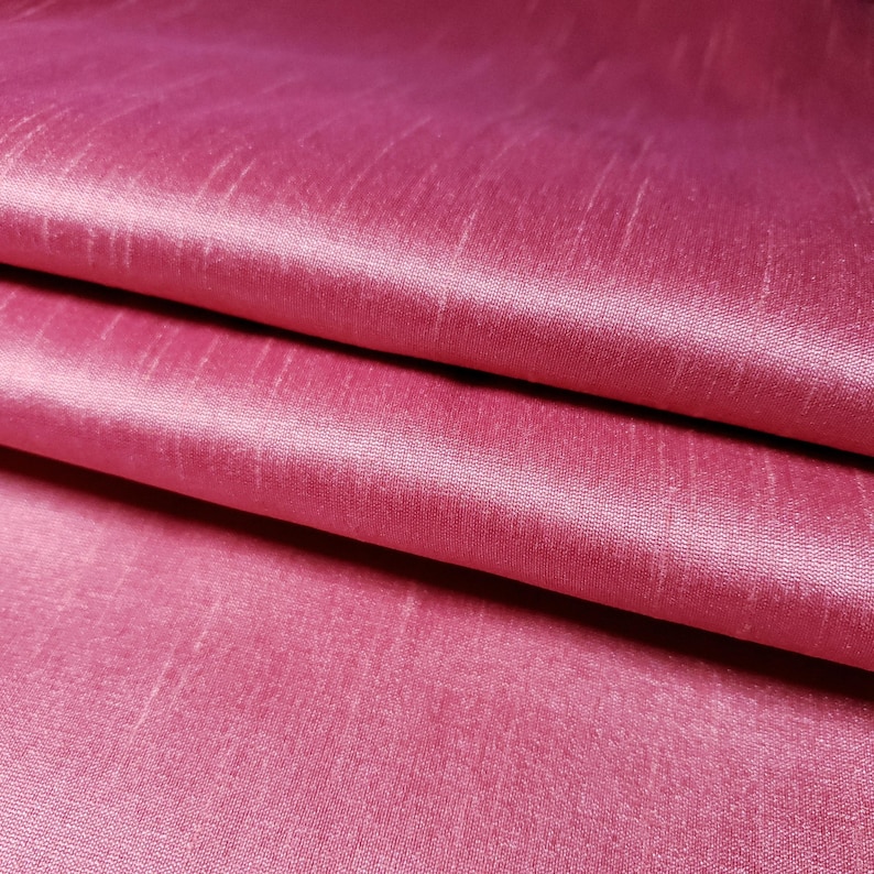 Tissu Dupioni imitation soie corail saumon rose 58 pouces par mètre | Corail chaud et lustré pour les mariages d'été, les robes de demoiselle d'honneur, les robes de chambre et les fêtes image 6