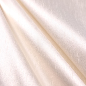 Dupioni Faux Silk Ivory Cream Fabric 58" By The Yard | Classic Off White Shantung Material for Wedding Dresses, Bridal Gowns, Drapes & Decor