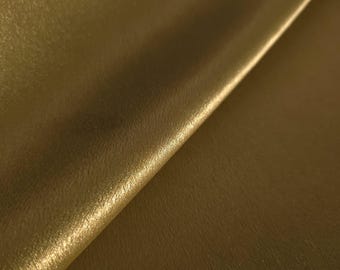 Olive Gold Crepe Satin Fabric, 58" Wide, Supple Bronze Gold Medium Weight Satin by the Yard