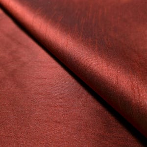 Dark Red Burgundy Wine Dupioni Faux Silk Fabric 58" By The Yard Two Tone Burgundy Black Shot