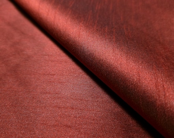 Dupioni Faux Silk Dark Red Burgundy Wine Fabric 58" By The Yard | Rich Maroon Two Tone for Fall Weddings, Formal Gowns, Drapes, and Costumes