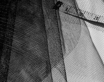 Black Hard Net Hex Mesh Fabric Stiff Crinoline Netting 60&quot; By The Yard Peticoat Underskirt