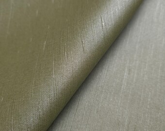 Sage Green Slub Texture Upholstery Vinyl Fabric, 54" Wide, Dupioni Fabric Grain Look with Subtle Light Refraction by the Yard