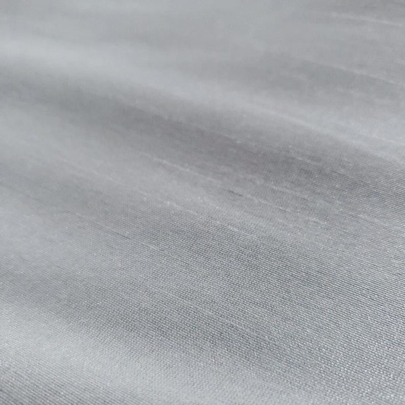 Dupioni Faux Silk Platinum Gray Fabric 58" By The Yard | Lustrous Light Silver for Modern Bridal Gowns, Formal Wear, and Costumes image 6