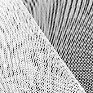 White Stiff Hard Net Hex Mesh Fabric Crinoline Netting 60" By The Yard for Petticoat Underskirt