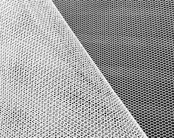 White Stiff Hard Net Hex Mesh Fabric Crinoline Netting 60&quot; By The Yard for Petticoat Underskirt