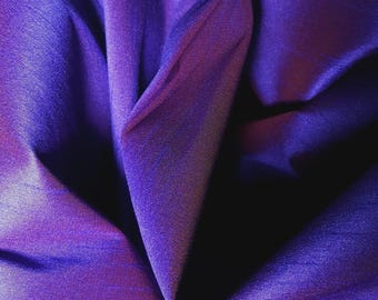 Dupioni Faux Silk Indigo Orchid Purple Fabric 58" By The Yard | Electric Blue & Red Two Tone for Royal Costumes, Evening Gowns, and Drapes