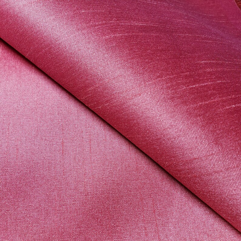 Tissu Dupioni imitation soie corail saumon rose 58 pouces par mètre | Corail chaud et lustré pour les mariages d'été, les robes de demoiselle d'honneur, les robes de chambre et les fêtes image 3