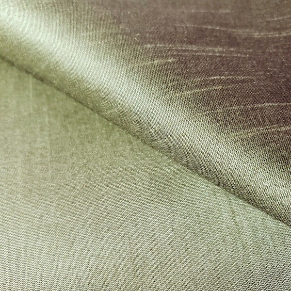 Sage Olive Green Two Tone Dupioni Faux Silk Fabric 58" By The Yard Bridal Dress Fabric Shot Fabric