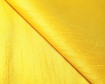 Canary Yellow Dupioni Faux Silk Fabric 58" By The Yard Dress Fabric Drapery Fabric