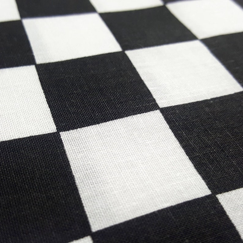1 Inch Black White Checkered Poly Cotton Fabric 58 by Etsy