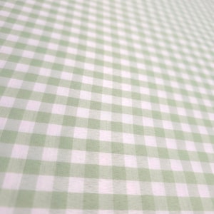 Sage Green Gingham Poly Cotton Fabric - 1/4 Inch Green and White Checkered Material 58" By The Yard - Soft & Durable Apparel Fabric zdjęcie 7