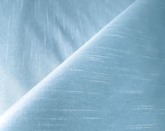 Dupioni Faux Silk Turquoise White Fabric 58&quot; By The Yard | Iridescent Two Tone Shantung for Princess Gowns, Costumes, Dresses, and Decor