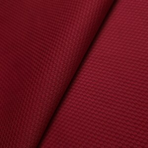 Red Cotton Pique Fabric by the Yard, 56" Wide Solid Drapery, 10oz Textured Honeycomb Upholstery Cloth for Pillows Cushions Curtains image 3