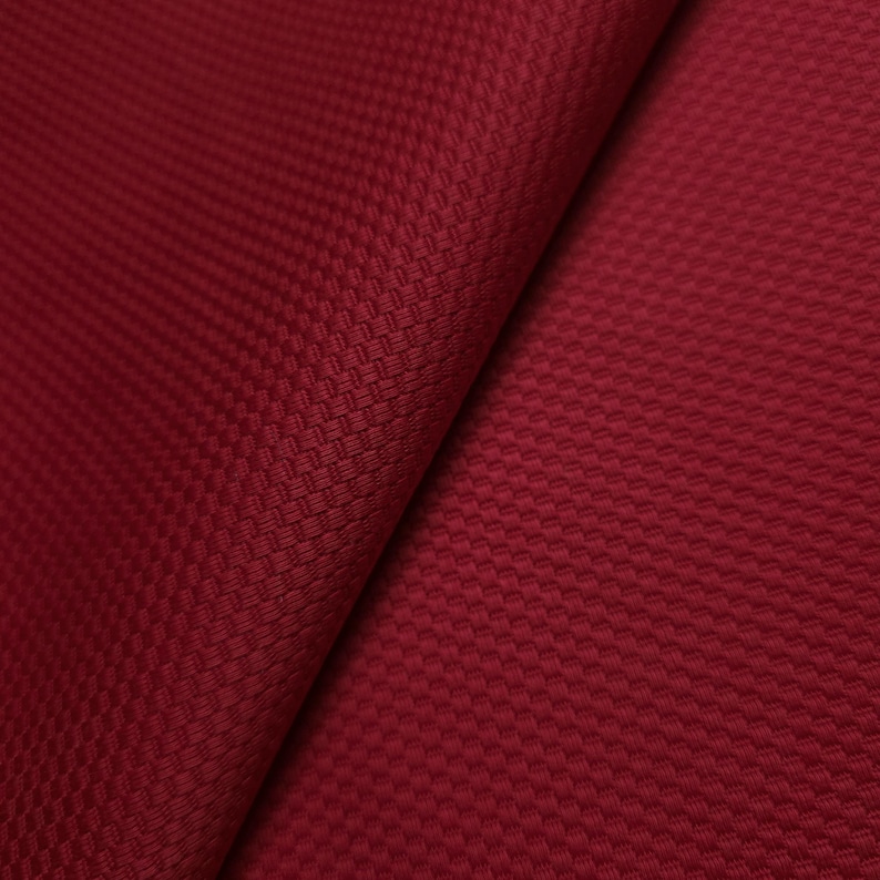 Red Cotton Pique Fabric by the Yard, 56" Wide Solid Drapery, 10oz Textured Honeycomb Upholstery Cloth for Pillows Cushions Curtains image 3