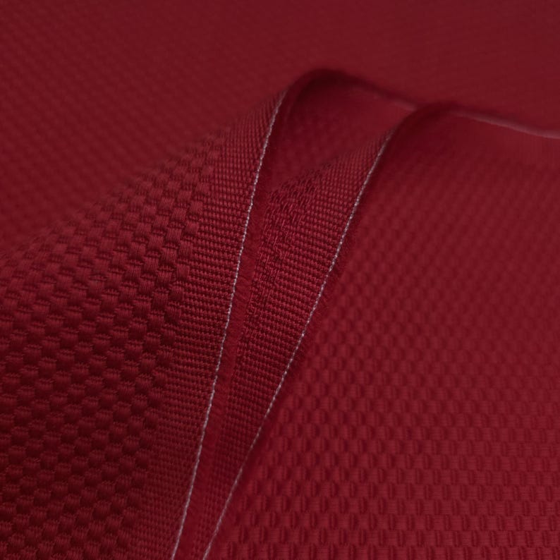 Red Cotton Pique Fabric by the Yard, 56" Wide Solid Drapery, 10oz Textured Honeycomb Upholstery Cloth for Pillows Cushions Curtains image 4