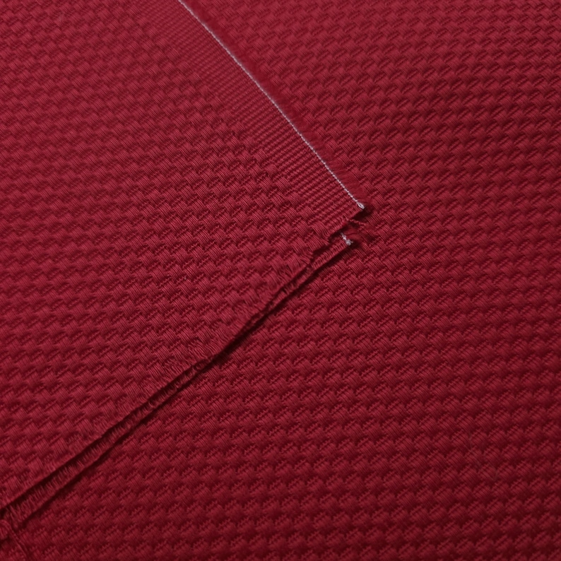 Red Cotton Pique Fabric by the Yard, 56" Wide Solid Drapery, 10oz Textured Honeycomb Upholstery Cloth for Pillows Cushions Curtains image 5