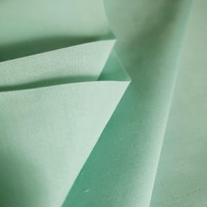 Solid Seafoam Mint Green Poly Cotton Fabric 58" By The Yard Aqua Green Cotton Blend Fabric image 3