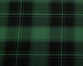 Green Holiday Tartan Plaid Fabric / 58" Wide / Double Sided Plaid / Wrinkle Resistant