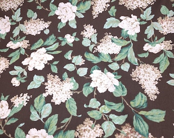 Brown White Classic Floral Upholstery Fabric - 52" Wide By The Yard