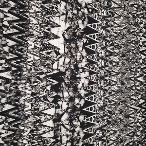 Abstract Black Collage Stretch Jersey Fabric for Sewing, Upholstery, Yardage - Muse Fabric