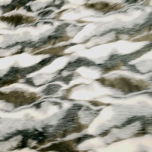 Luxury Earthen Multicolor Faux Fur Fabric 60&quot; By the Half or Full Yard White Brown Gray Short Pile Patch Pelt Fur